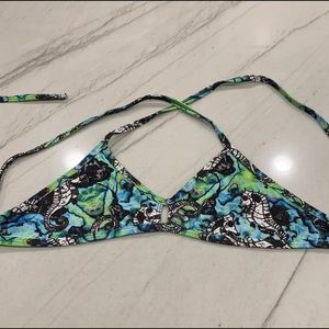 Printed jolyn seahorse bikini top